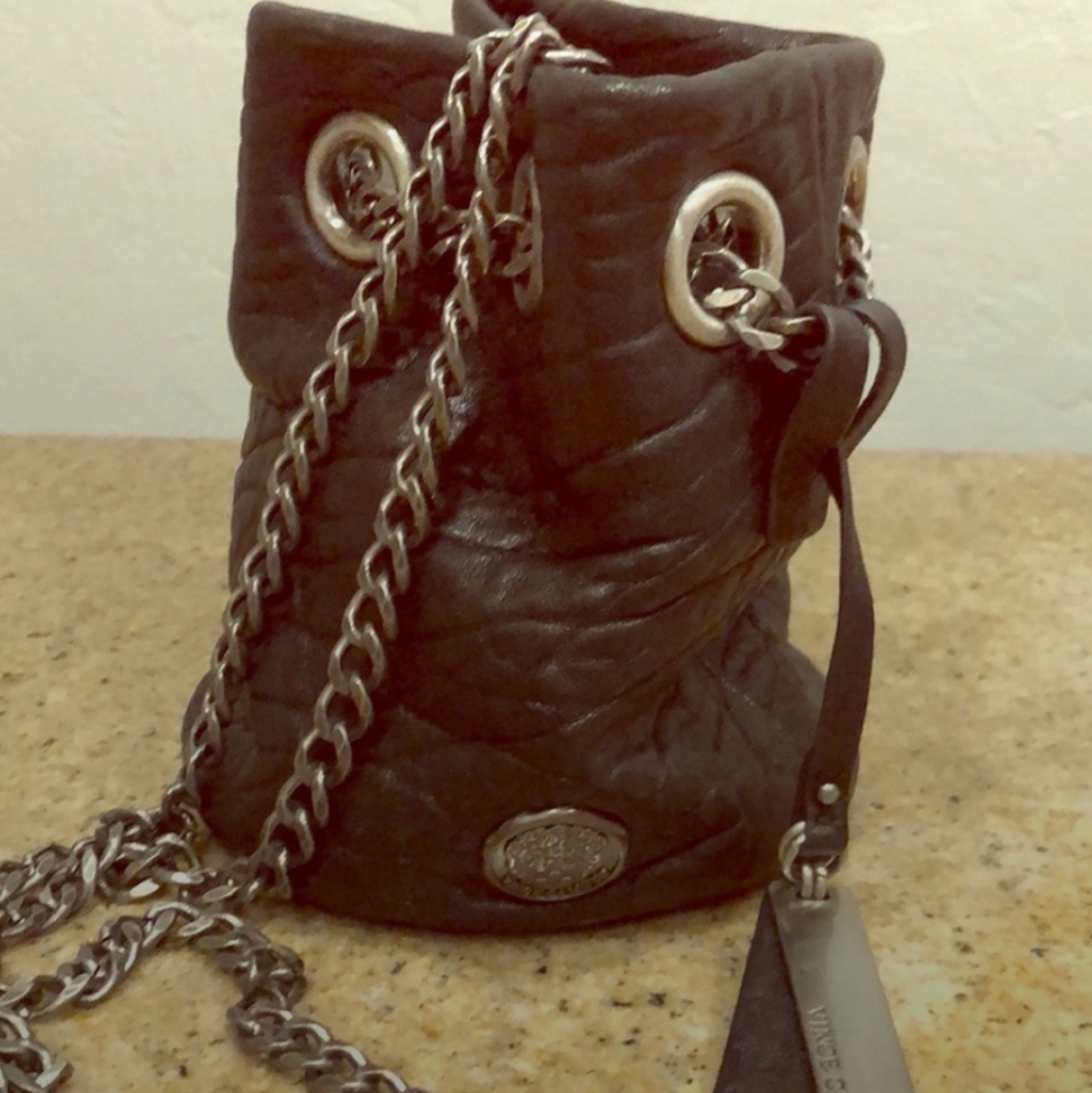 Leather bucket bag